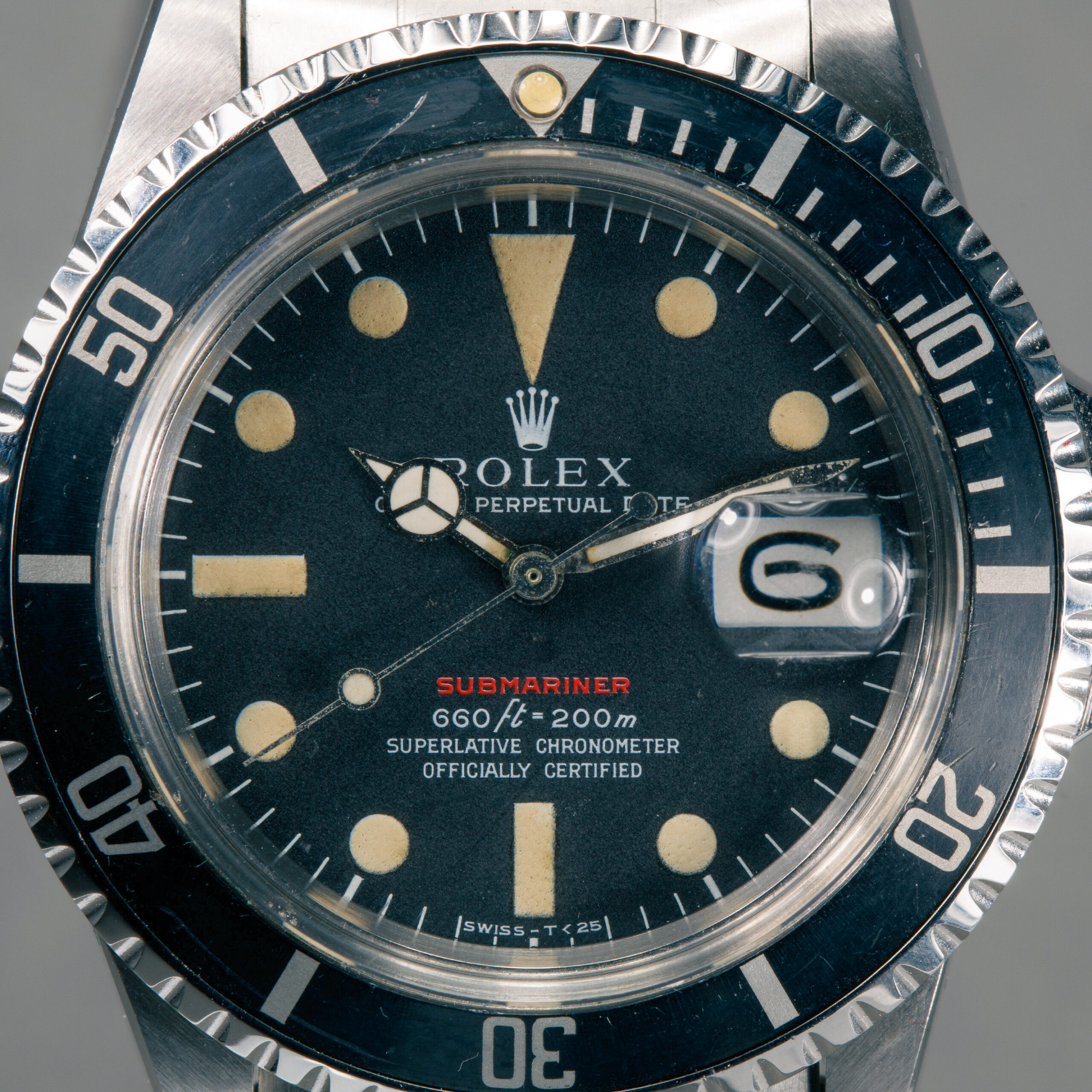 Rolex submariner red ref 1680 mk4 rare full full set double punched paper  invoice service from 1970 stock paris heure - Main Image