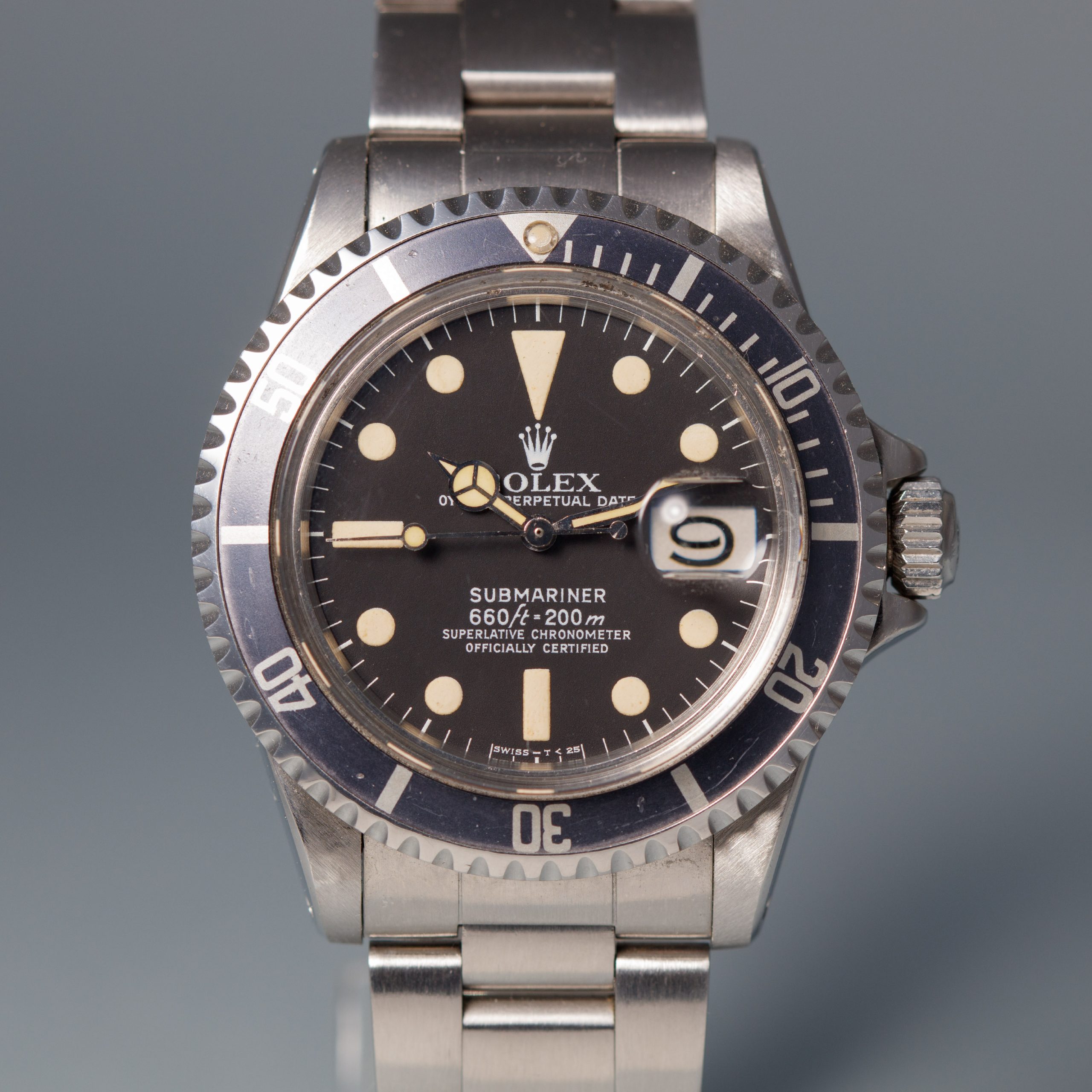 Rolex submariner ref 1680 mat mk3 nice patina from 1977 stock ph watches