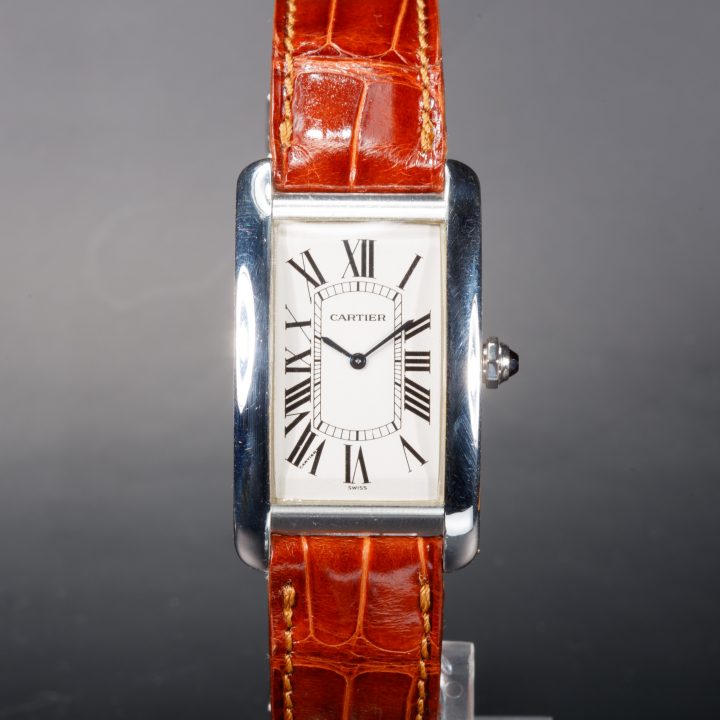 Cartier tank americaine ref 1734 rare platinum first generation from 80’s ( stock ph watches )